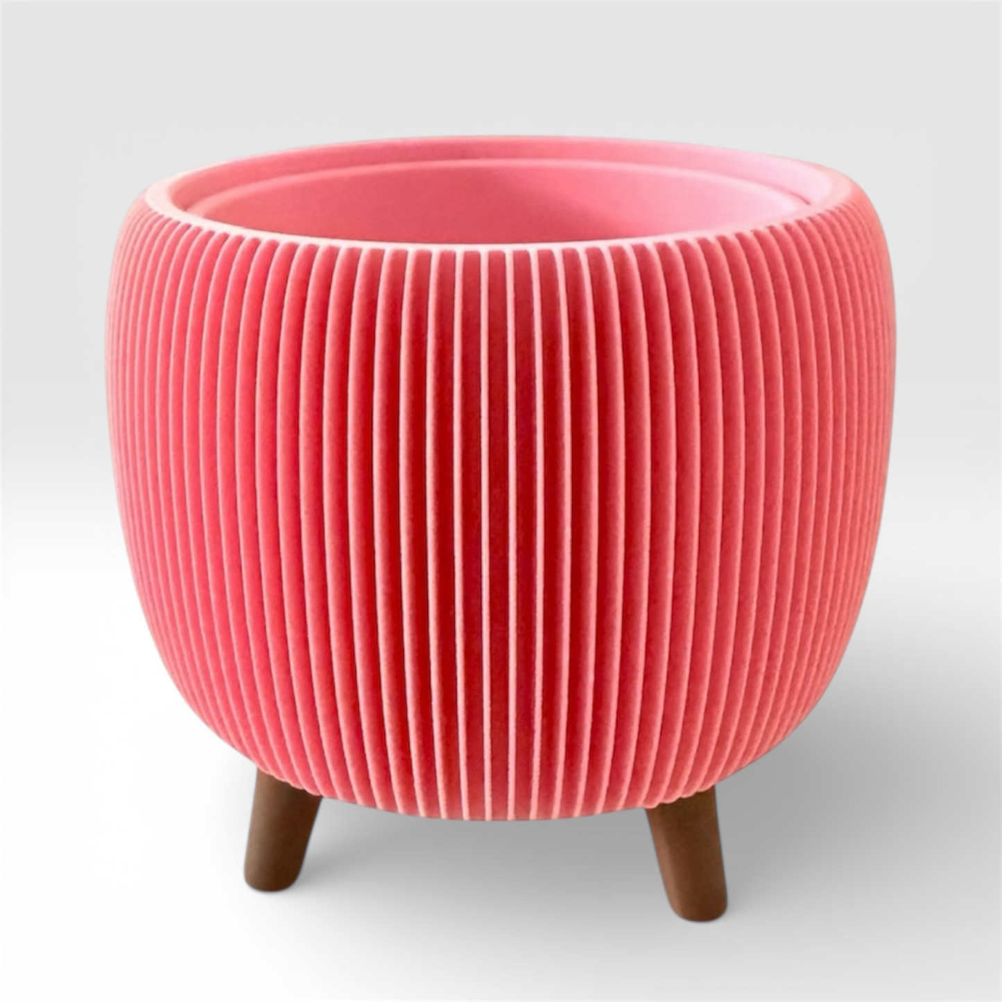 RETRO RIBBED PLANTER SOFT PINK LARGE