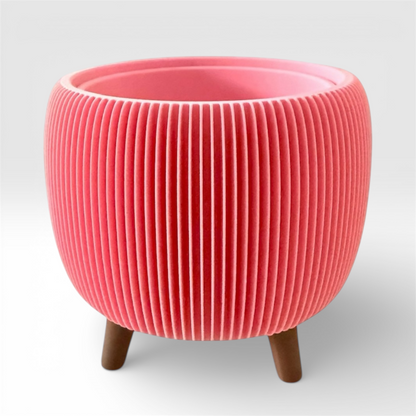 RETRO RIBBED PLANTER SOFT PINK LARGE