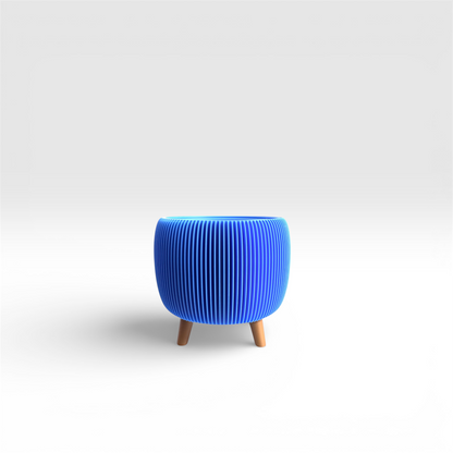 RETRO PLANTER TRUE BLUE SATIN MINI