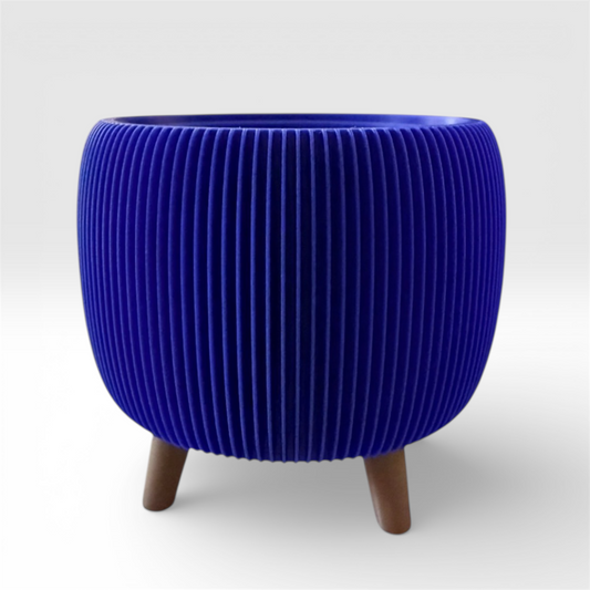 RETRO RIBBED PLANTER ROYAL SATIN  LARGE