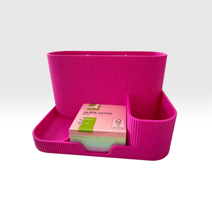 DESK ORGANISER/STICKY NOTE HOLDER RASPBERRY