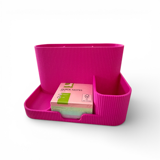 DESK ORGANISER/STICKY NOTE HOLDER RASPBERRY