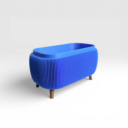 RETRO ROUNDED OBLONG PLANTER TRUE BLUE