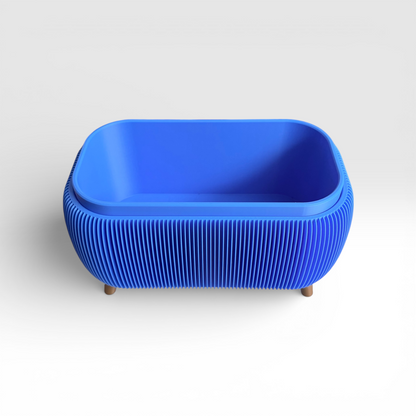 RETRO ROUNDED OBLONG PLANTER TRUE BLUE