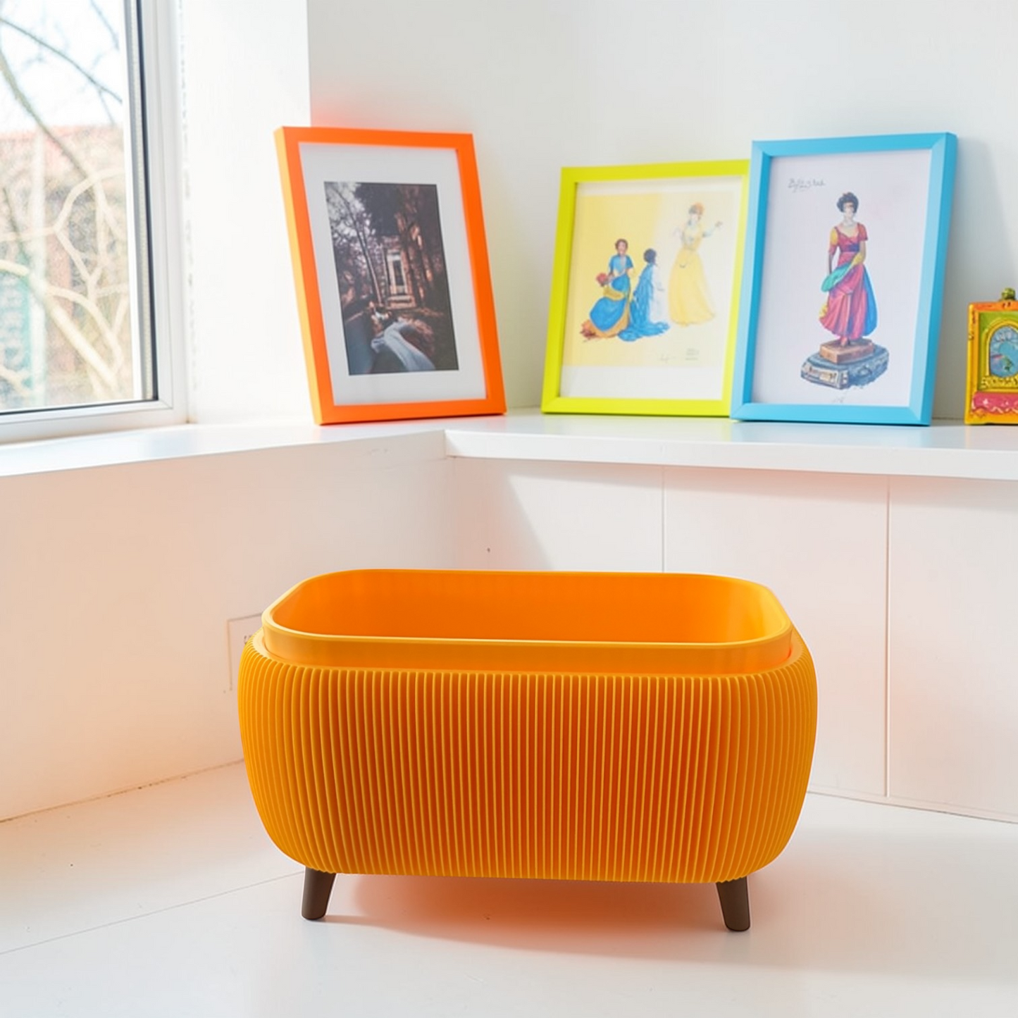 RETRO ROUNDED OBLONG PLANTER SUNFLOWER