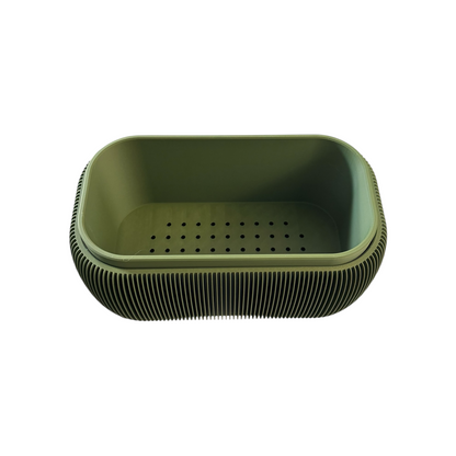 RETRO ROUNDED OBLONG PLANTER OLIVE