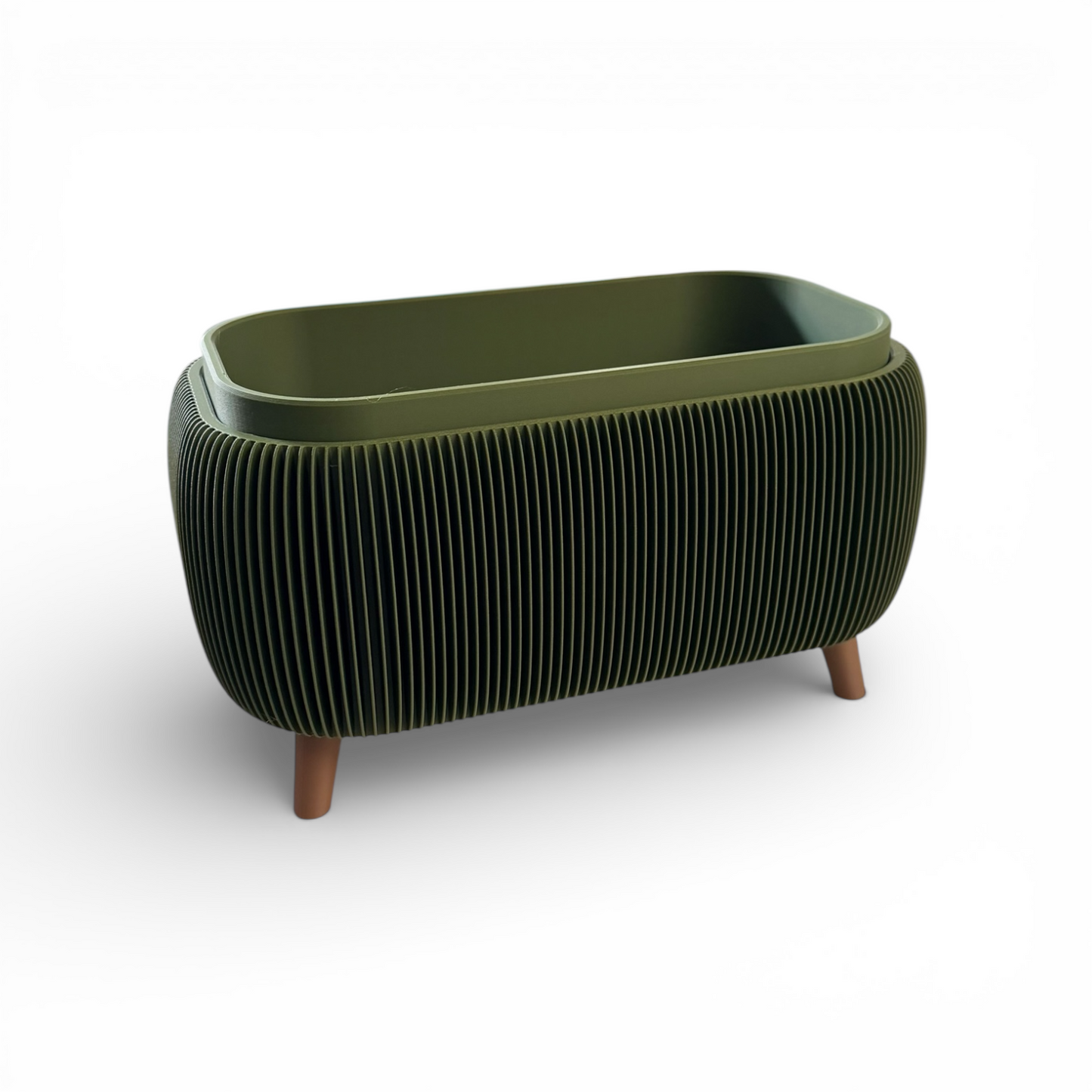 RETRO ROUNDED OBLONG PLANTER OLIVE