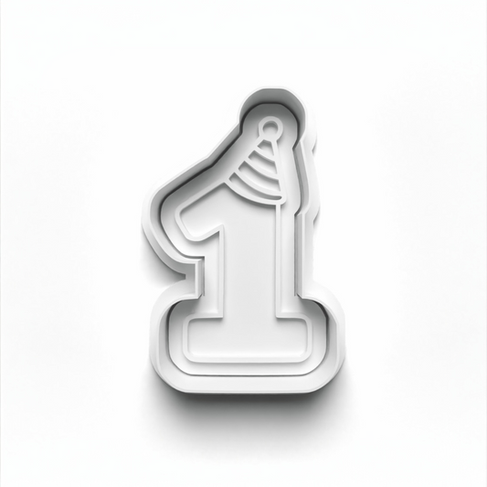 1st Birthday Cookie Cutter number 1 shape for dough and fondant cutting