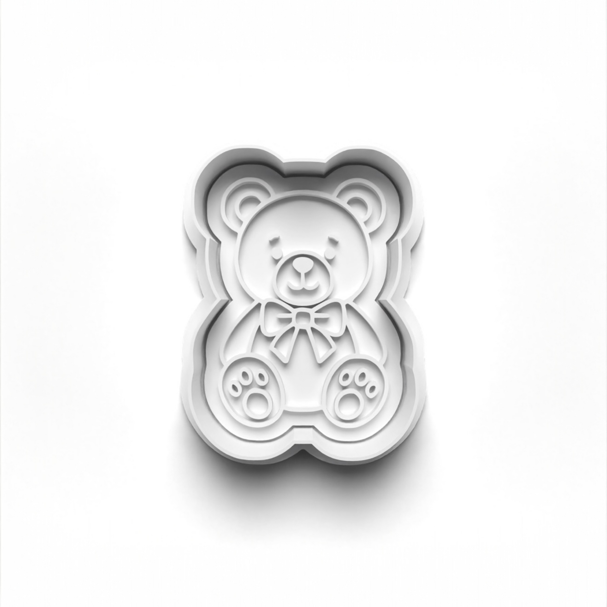 Teddy bear 1st birthday cookie cutter for dough and fondant shaping, 7.5cm x 5.5cm