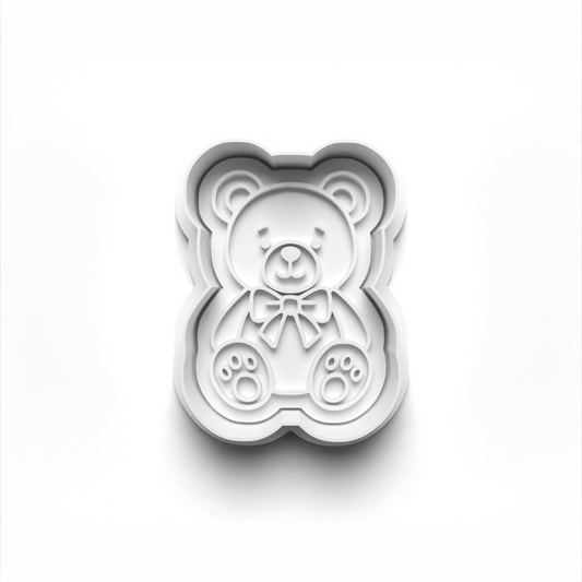 Teddy bear 1st birthday cookie cutter for dough and fondant shaping, 7.5cm x 5.5cm