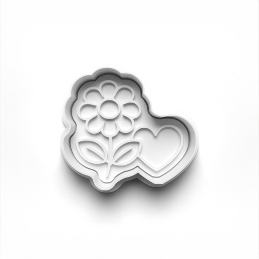 Flower Heart 1st Birthday Cookie Cutter for fondant and dough shaping