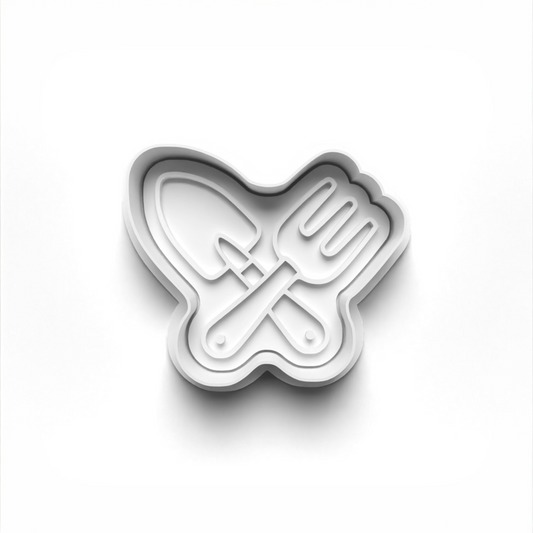 Garden tools shaped 1st birthday cookie cutter for fondant and dough molding