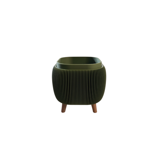 RETRO ROUNDED SQUARE MINI PLANTER OLIVE