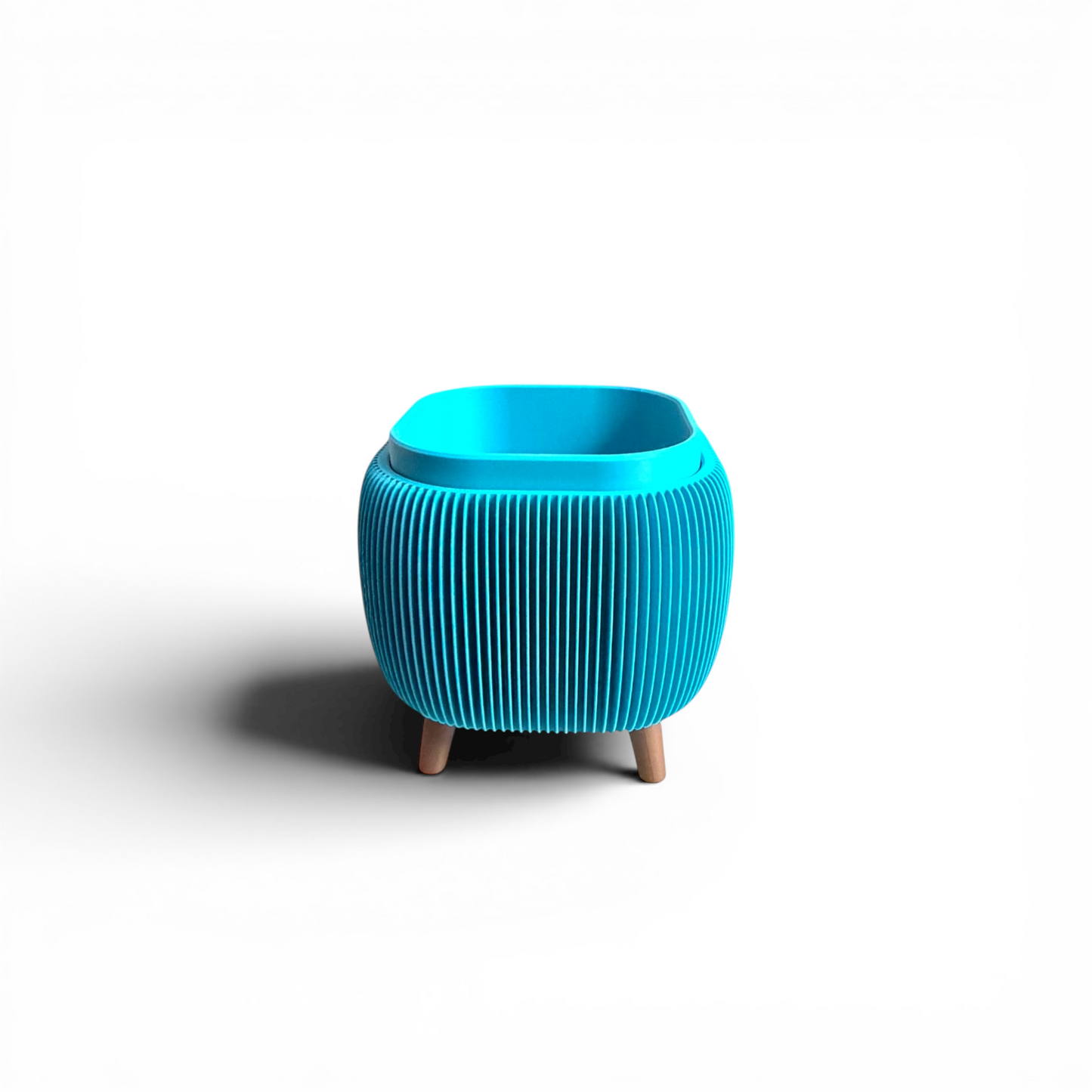 RETRO ROUNDED SQUARE MINI PLANTER TURQUOISE
