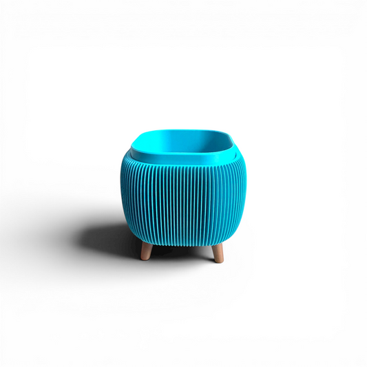 RETRO ROUNDED SQUARE MINI PLANTER TURQUOISE