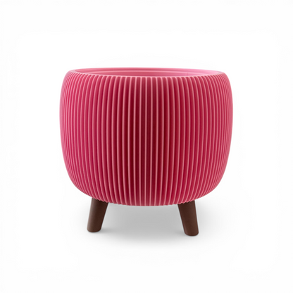 RETRO RIBBED PLANTER SOFT PINK LARGE