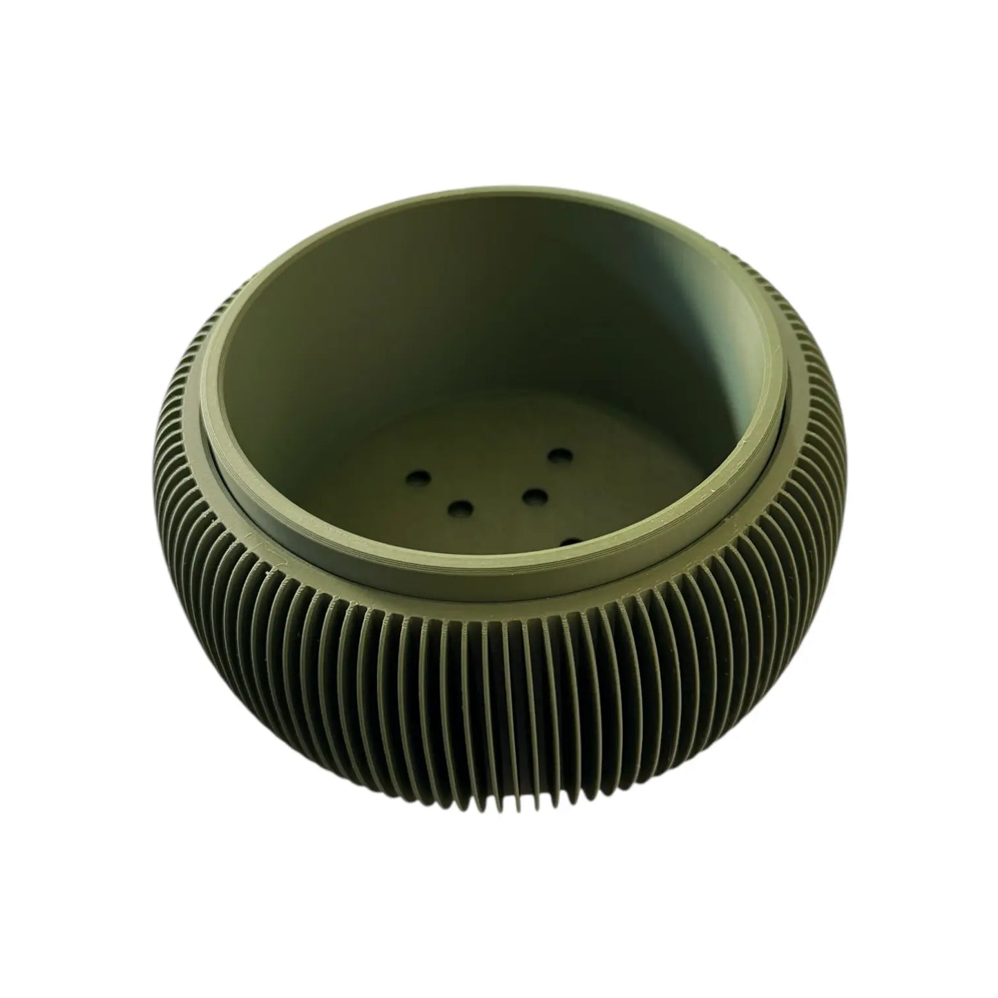 RETRO RIBBED LOW PLANTER OLIVE Millees