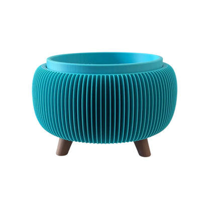 RETRO RIBBED LOW PLANTER TURQUOISE Millees