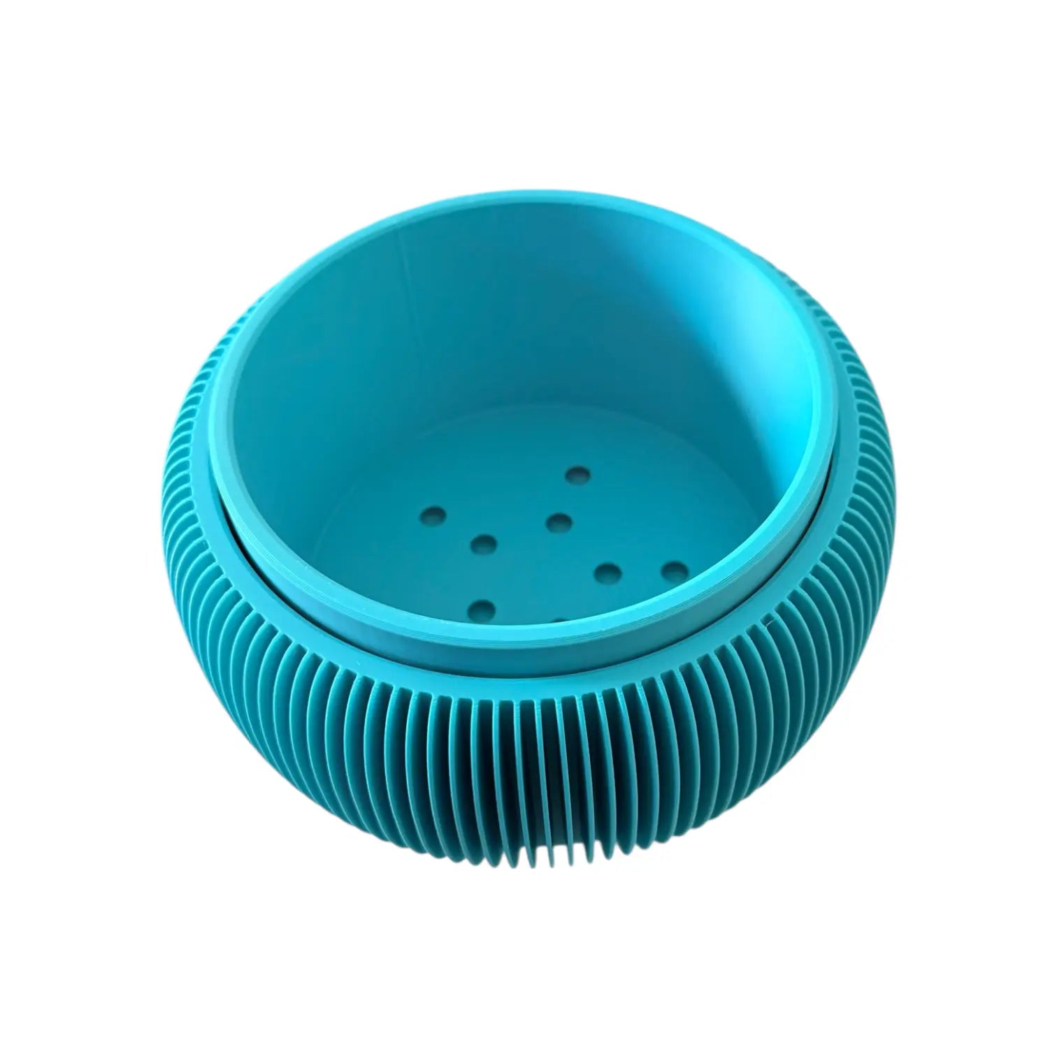 RETRO RIBBED LOW PLANTER TURQUOISE Millees