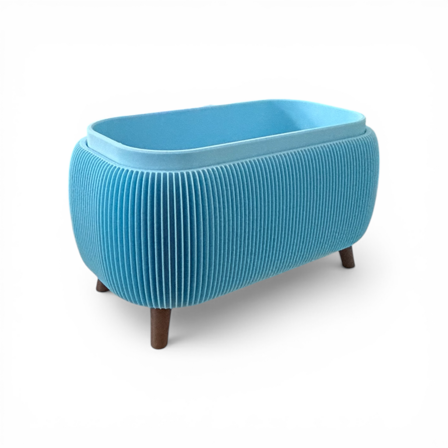 RETRO ROUNDED OBLONG PLANTER ICE BLUE
