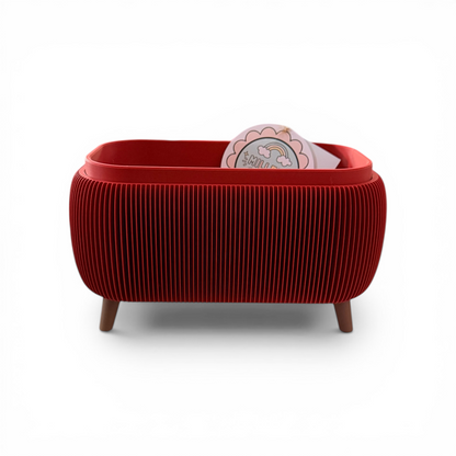 RETRO ROUNDED OBLONG PLANTER DARK RED