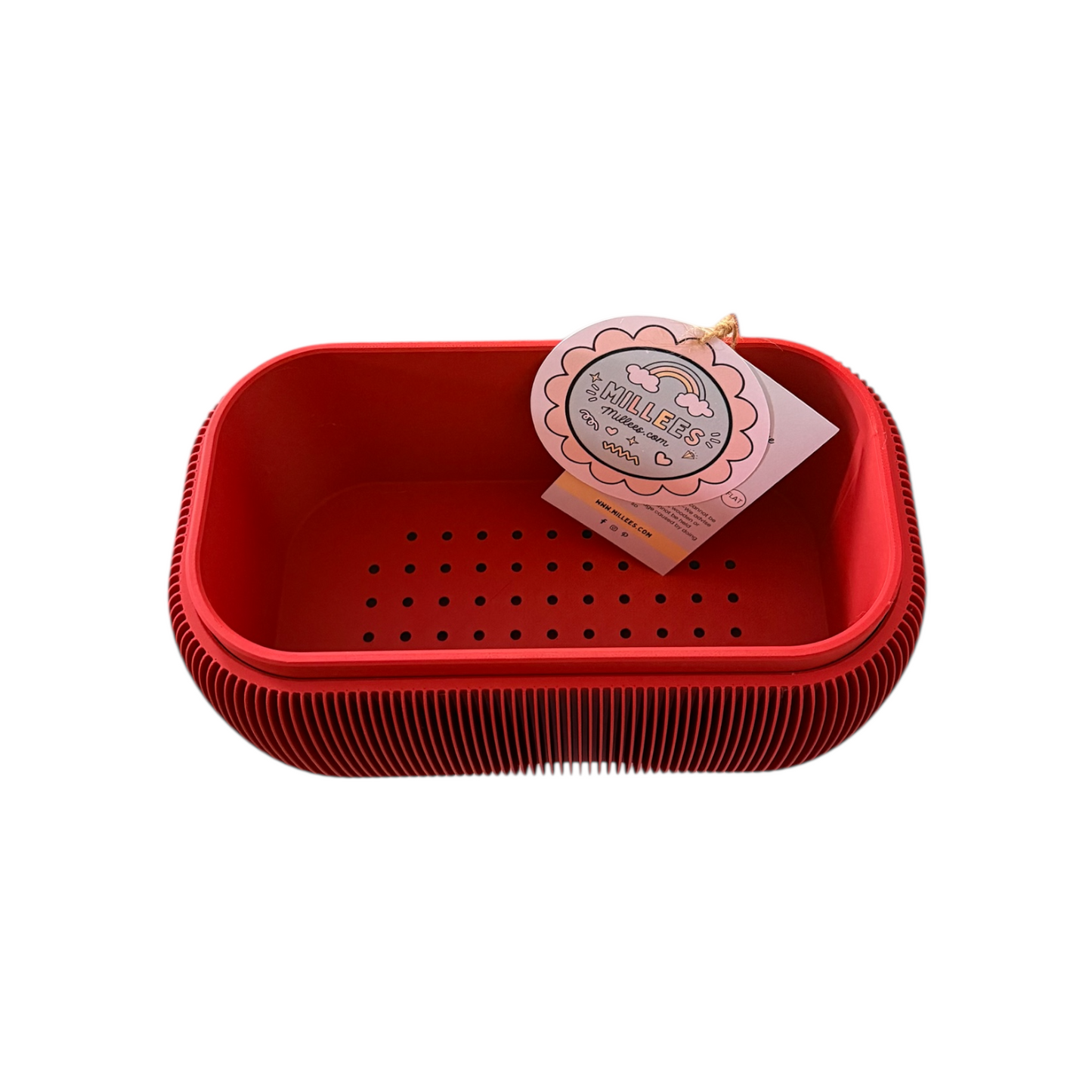RETRO ROUNDED OBLONG PLANTER DARK RED