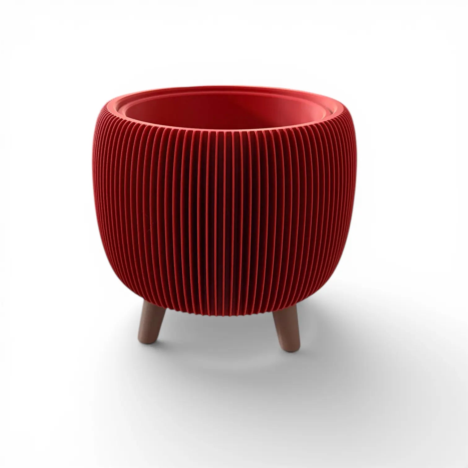 RETRO RIBBED PLANTER DARK RED MATTE Millees