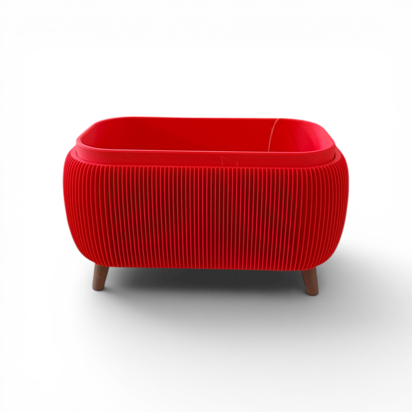 RETRO ROUNDED OBLONG PLANTER RED MATTE
