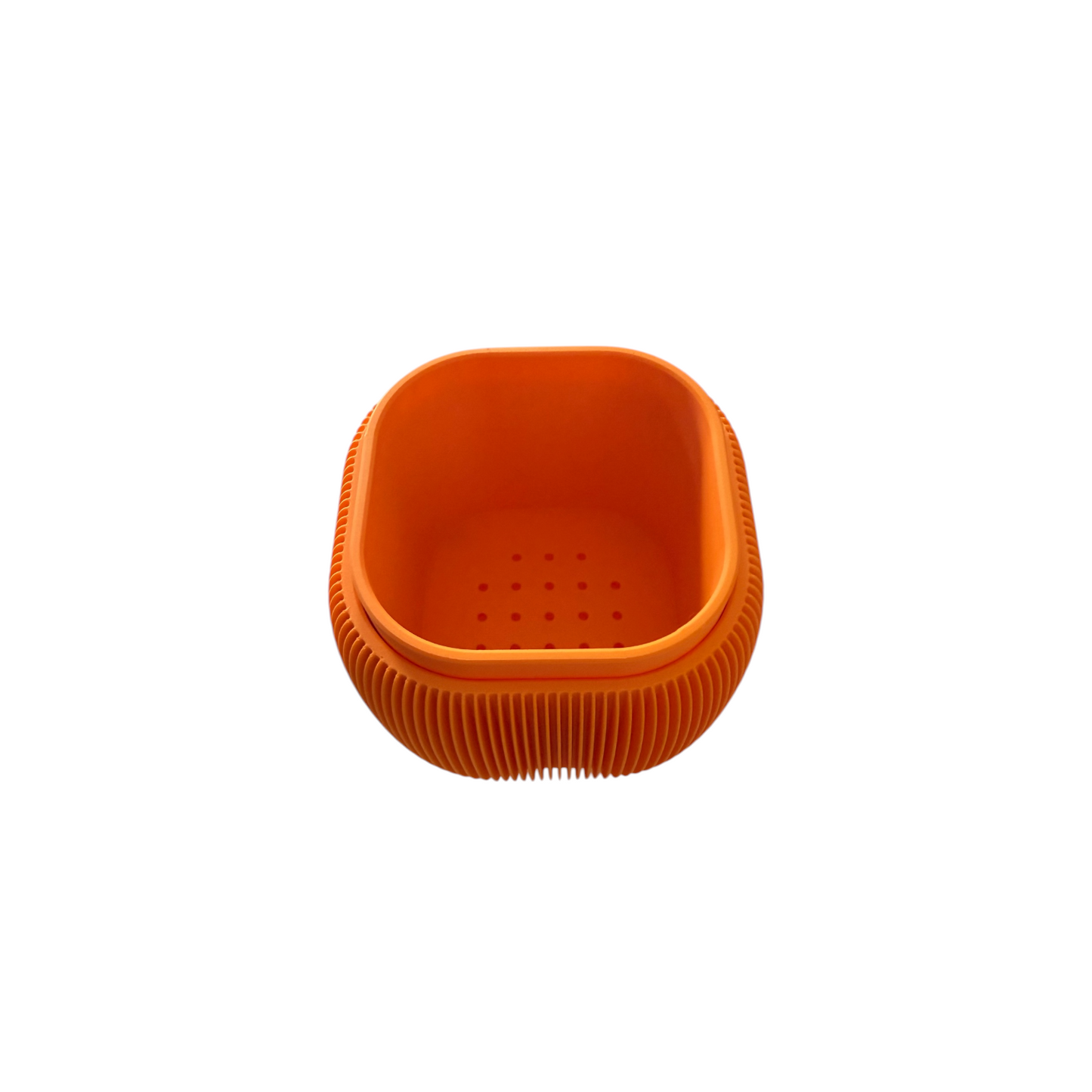 RETRO ROUNDED SQUARE MINI PLANTER VIBRANT ORANGE