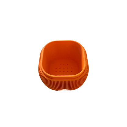 RETRO ROUNDED SQUARE MINI PLANTER VIBRANT ORANGE