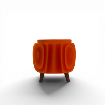 RETRO ROUNDED SQUARE MINI PLANTER VIBRANT ORANGE