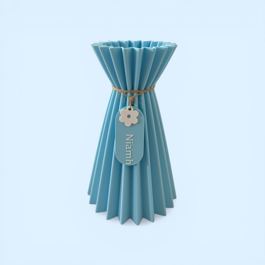 DECORATIVE VASE WITH CUSTOM TAG PASTEL BLUE