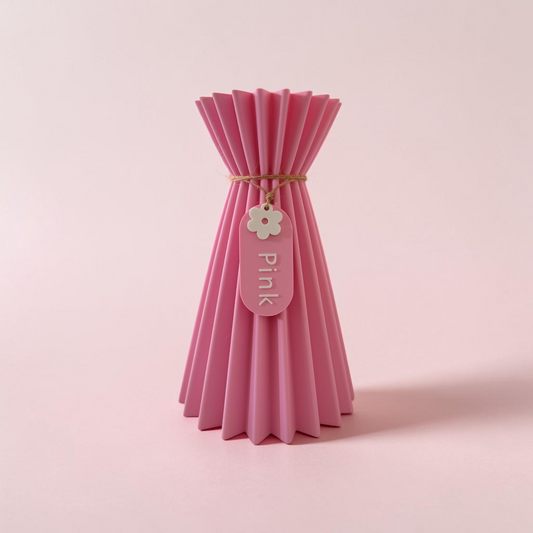 DECORATIVE VASE WITH CUSTOM TAG PASTEL PINK