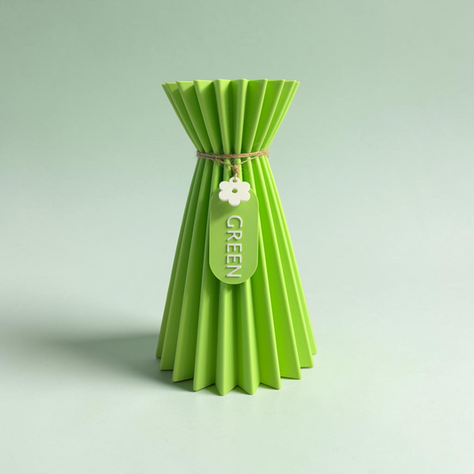 DECORATIVE VASE WITH CUSTOM TAG PASTEL LIME