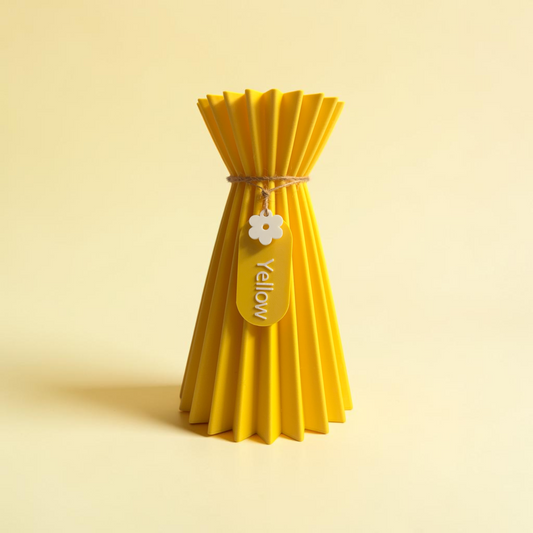 DECORATIVE VASE WITH CUSTOM TAG PASTEL YELLOW