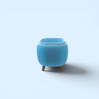 RETRO ROUNDED SQUARE MINI PLANTER ICE BLUE