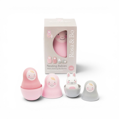 Pink Pastel Nesting Babies with Chiming Bo Bunny