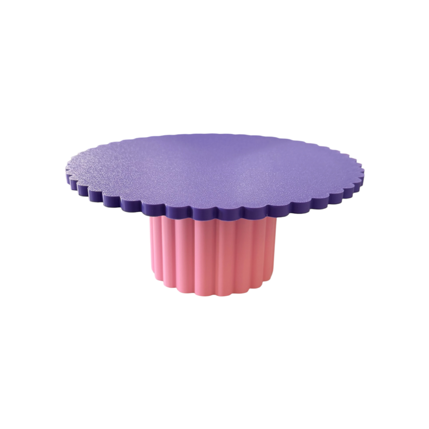 DECORATIVE SMALL CAKE STAND PURPLE AND PINK