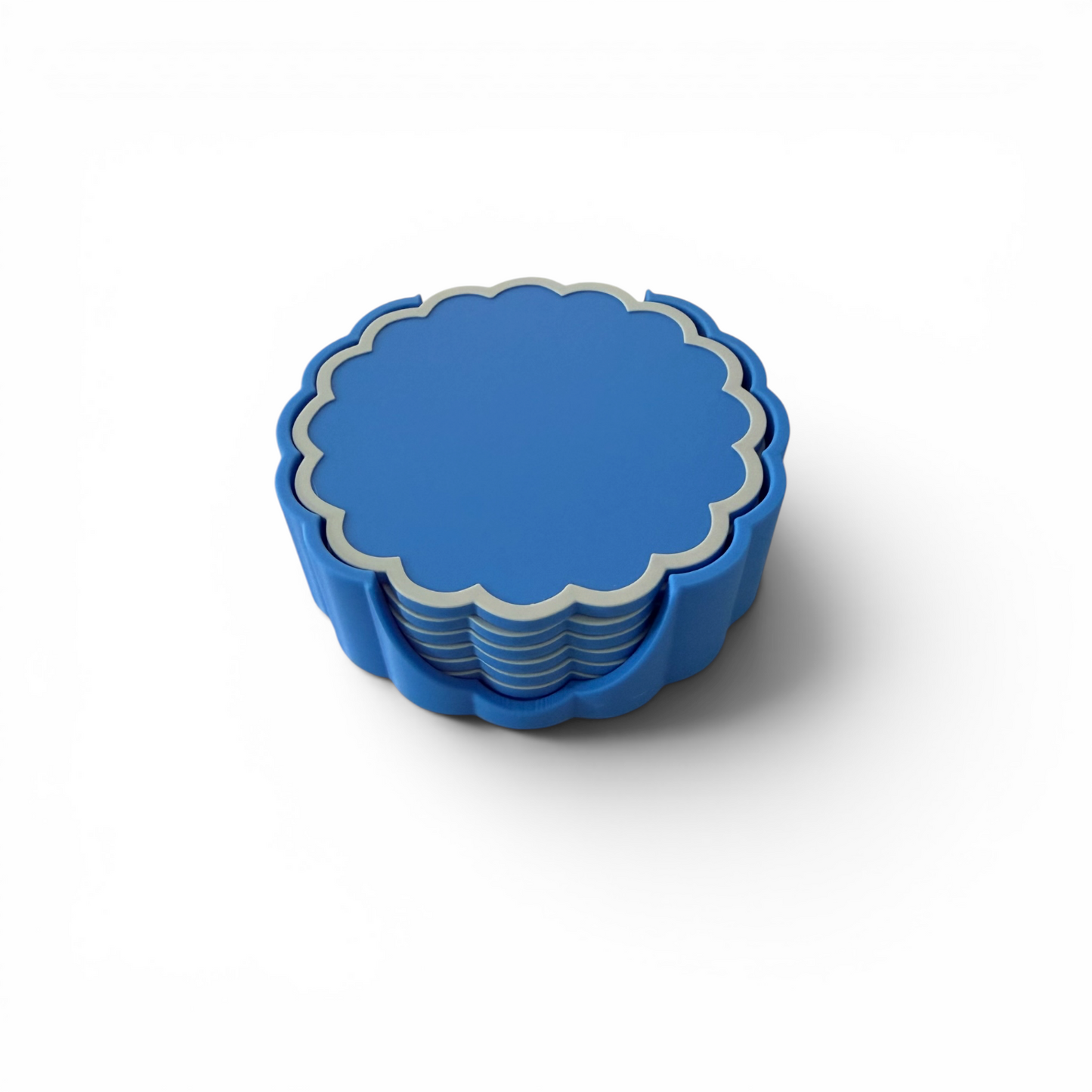 RETRO SCALLOPED COASTER SET BLUE