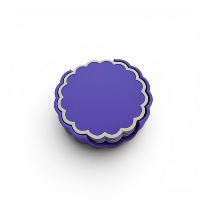 RETRO SCALLOPED COASTER SET PURPLE