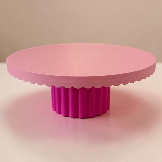 DECORATIVE CAKE STAND PETAL EDGE PINK