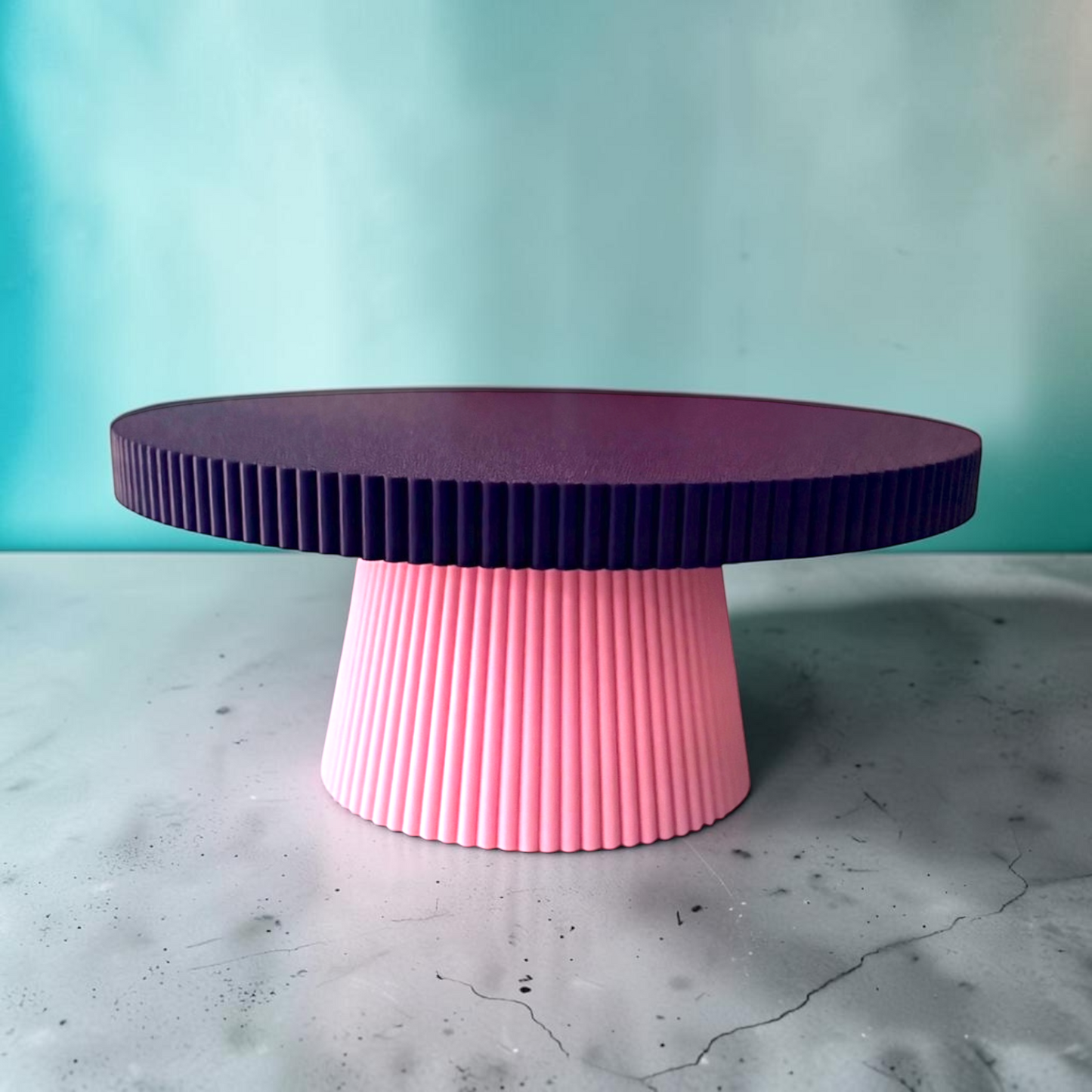DECORATIVE CAKE STAND PURPLE AND PINK