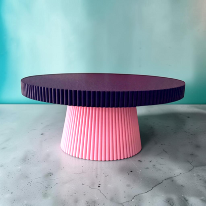 DECORATIVE CAKE STAND PURPLE AND PINK