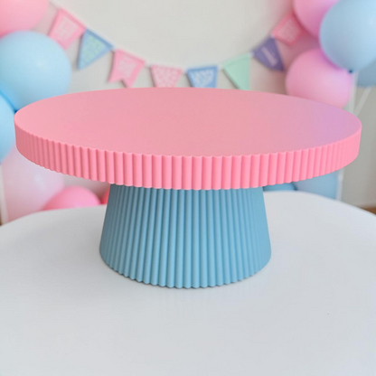 DECORATIVE CAKE STAND PASTEL PINK AND BLUE