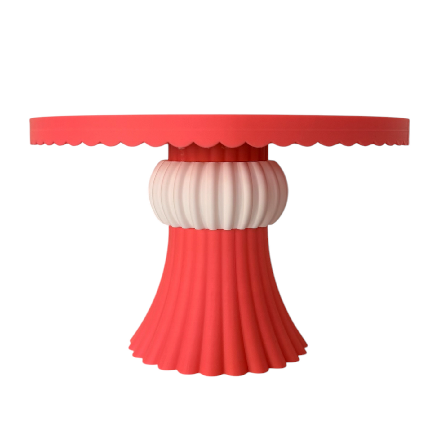 DECORATIVE CAKE STAND PETAL EDGE HOT PINK