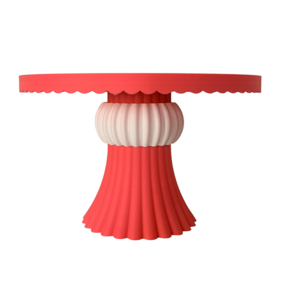 DECORATIVE CAKE STAND PETAL EDGE HOT PINK