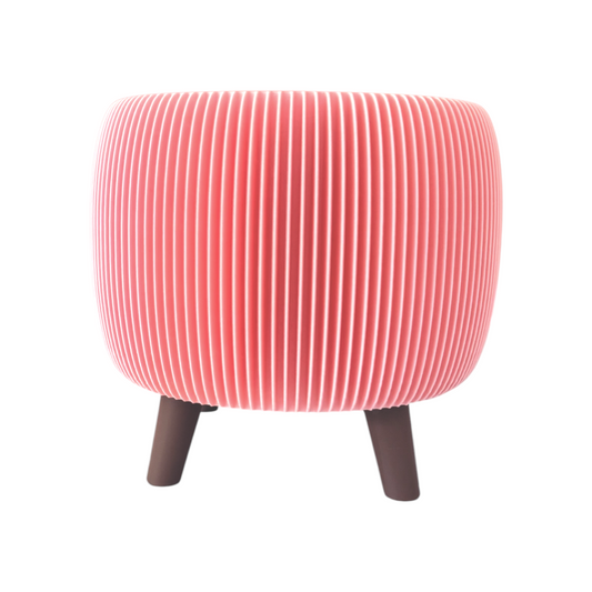 RETRO RIBBED PLANTER PINK MILKSHAKE LARGE