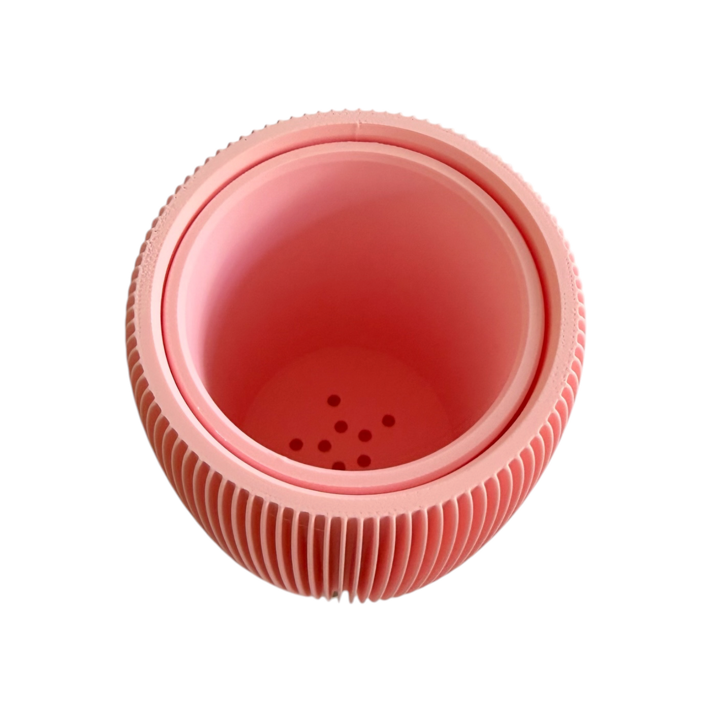 RETRO RIBBED PLANTER MILKSHAKE PINK TALL
