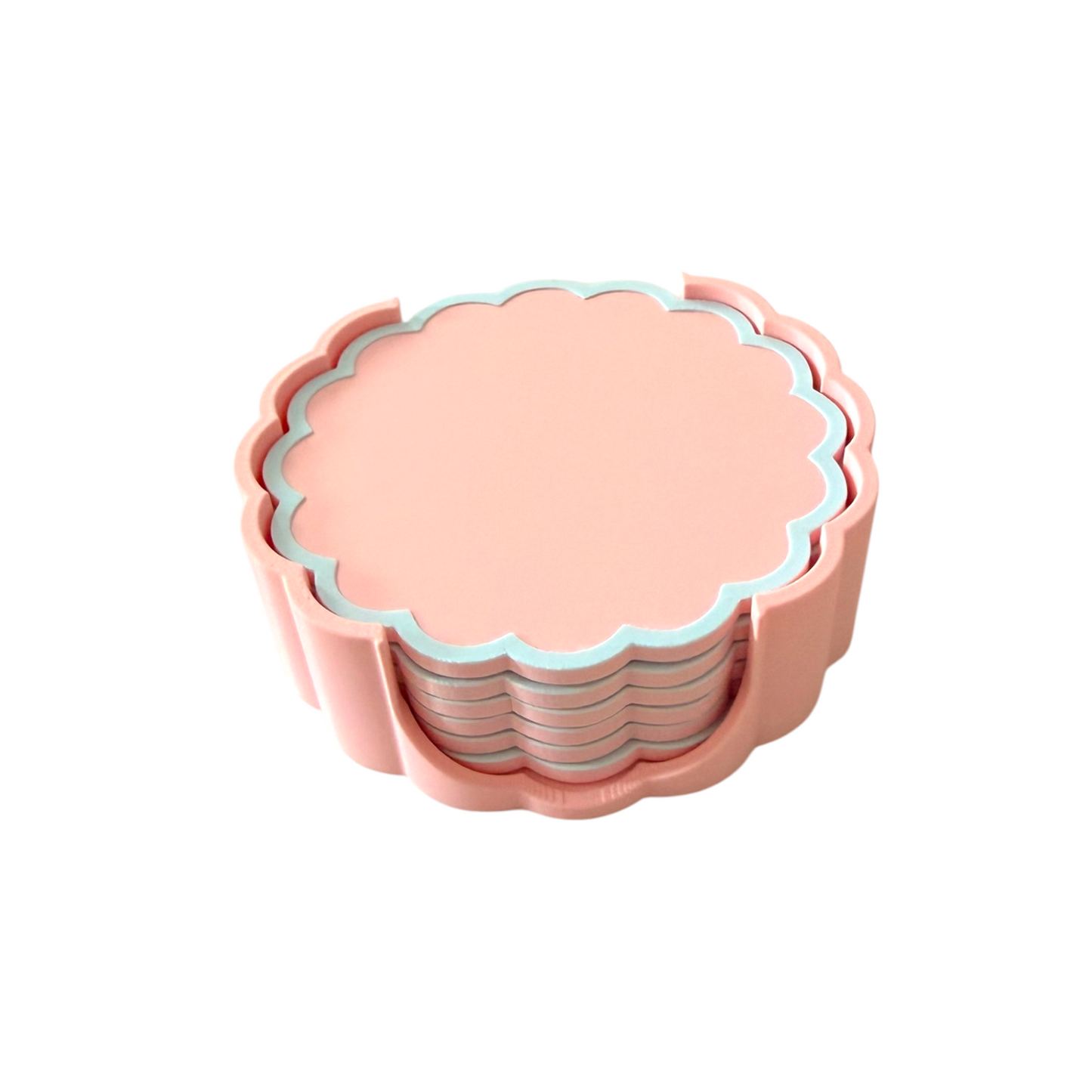RETRO SCALLOPED COASTER SET MILKSHAKE/BLUE