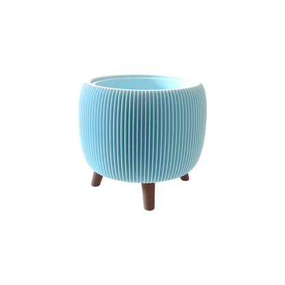 RETRO RIBBED PLANTER BABY BLUE  MEDIUM